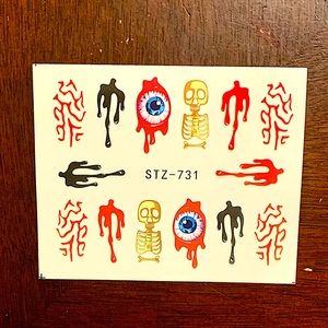 💌BO/GO$4 Halloween Gore Scary Nail Wraps